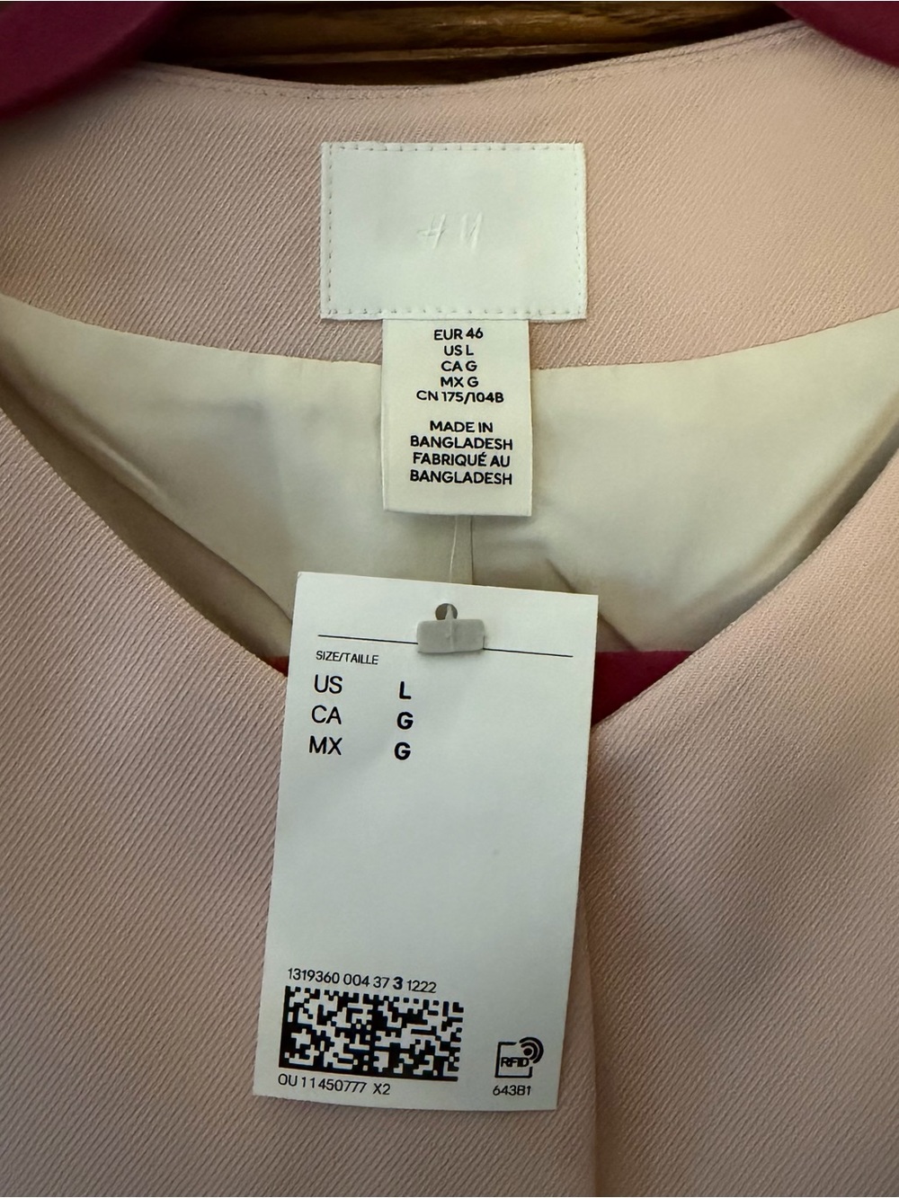 H&M Sleeveless Button-Front Peplum Top - Light Pink - Picture 3 of 3